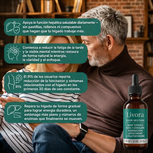 Livora - Soporte hepático completo para restaurar la energía y la vitalidad.